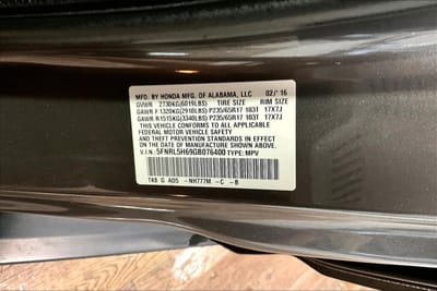 2016 HONDA ODYSSEY